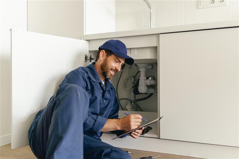 Residential plumber providing service in a Union City home
